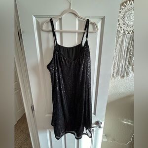 SHEIN Fit+ 28W Sequin Black Dress